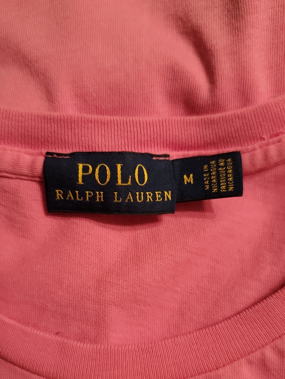 Polo Ralph Lauren Pink Crew Neck T-Shirt Short Sleeve Pony Logo Sz M - Picture 3 of 5